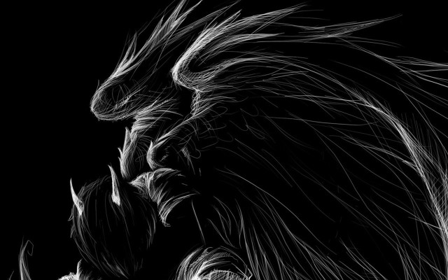 Lion mouth open closed eyes free wallpaper for desktop - medium preview image