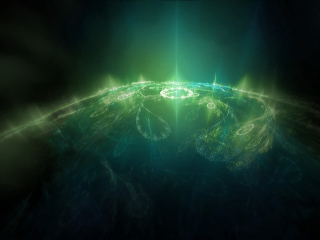 Green planet bright light center free wallpaper for desktop - medium preview image