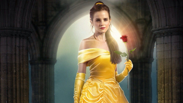 Woman yellow dress holding rose free wallpaper for desktop - medium preview image