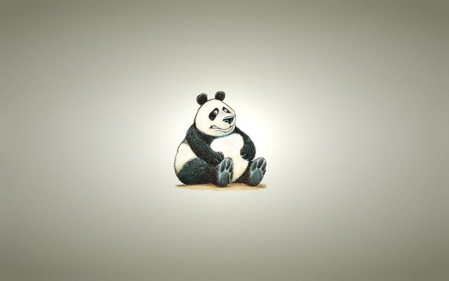 Panda bear sitting paws knees free wallpaper for desktop - medium preview image