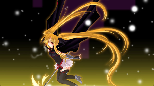 Woman long hair sword running free wallpaper for desktop - medium preview image