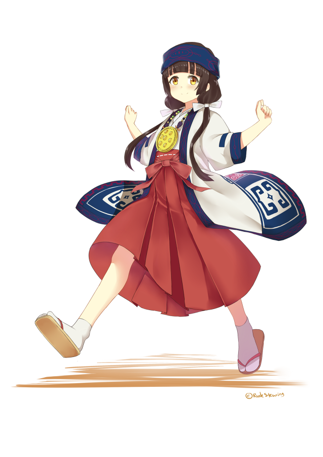 Woman red dress hat running free wallpaper for mobile - medium preview image