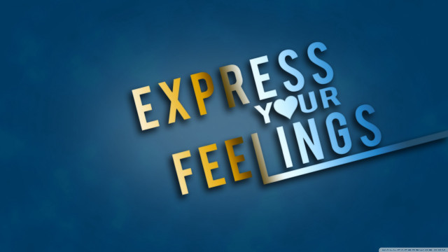 Blue background express your feelings free wallpaper for desktop - medium preview image