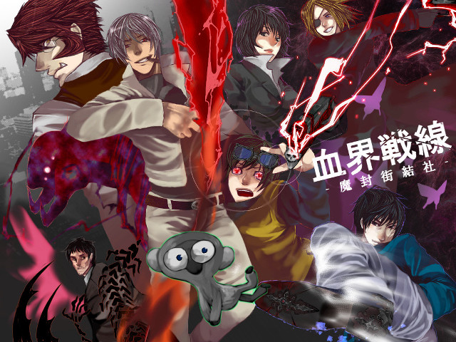 Anime characters red light group free wallpaper for desktop - medium preview image