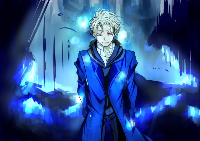 Blue coat cave anime gothic free wallpaper for desktop - medium preview image