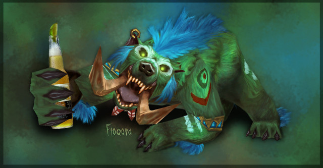 Green monster blue mane pencil free wallpaper for desktop - medium preview image
