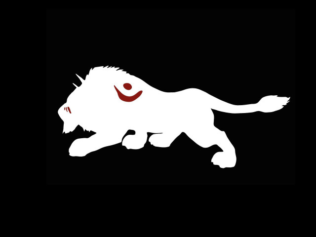 White lion red circle face free wallpaper for desktop - medium preview image