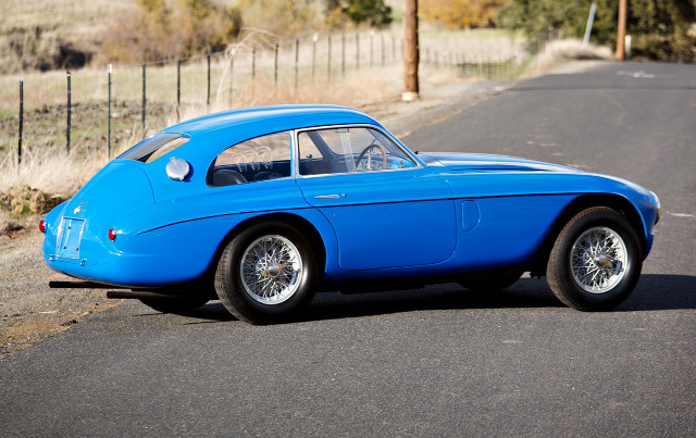 Blue car road fence field free wallpaper for desktop - medium preview image