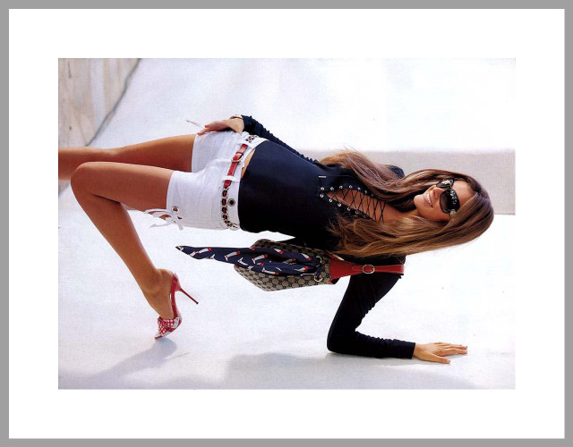 Surrealist fashion posing blonde highheels free wallpaper for desktop - medium preview image