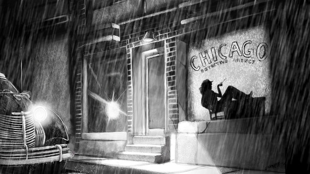 Chicago car rain night film free wallpaper for desktop - medium preview image