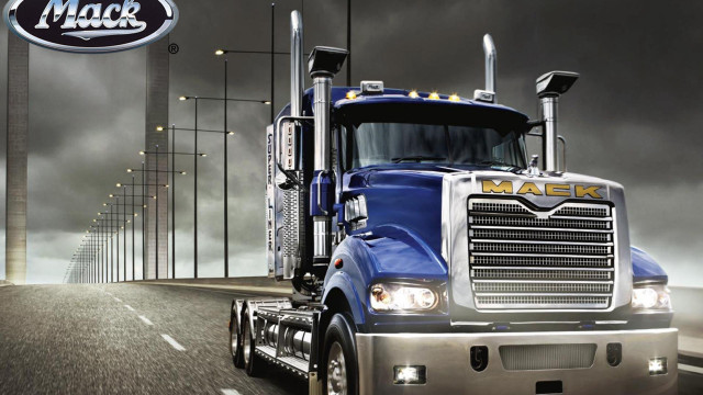 Blue truck cloudy sky matte free wallpaper for desktop - medium preview image