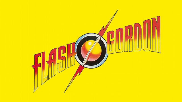 Yellow background flash gordon logo free wallpaper for desktop - medium preview image