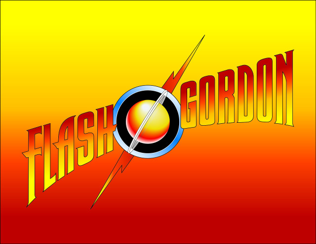Flash gordon logo yellow red free wallpaper for desktop - medium preview image