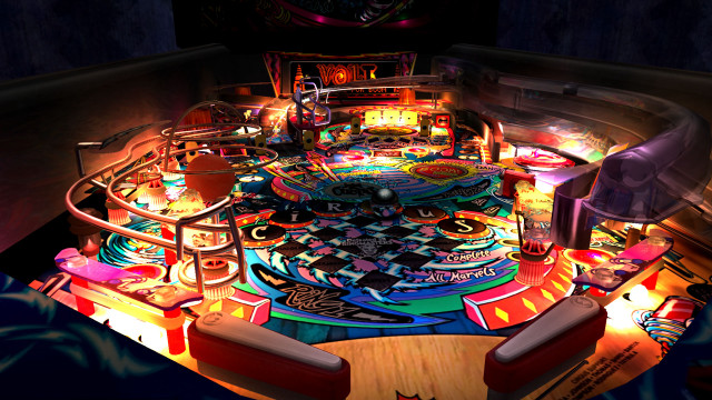 Pinball machine bright lights seats free wallpaper for desktop - medium preview image
