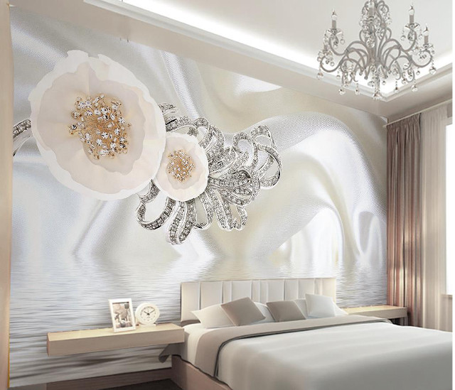Bedroom chandelier flower wall bed free wallpaper for desktop - medium preview image