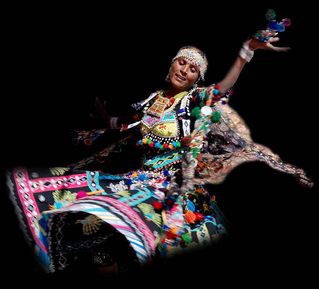 Colorful dress dancing arms outstretched free wallpaper for tablet - medium preview image