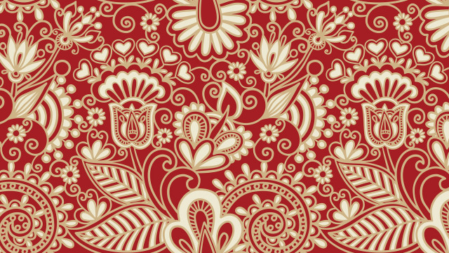 Red white floral pattern flowers free wallpaper for desktop - medium preview image