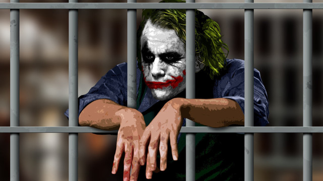 Man joker mask jail cell free wallpaper for desktop - medium preview image