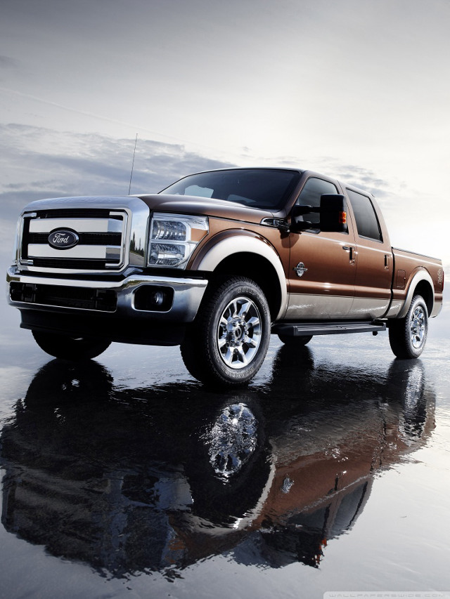 Brown truck reflective surface sky free wallpaper for mobile - medium preview image