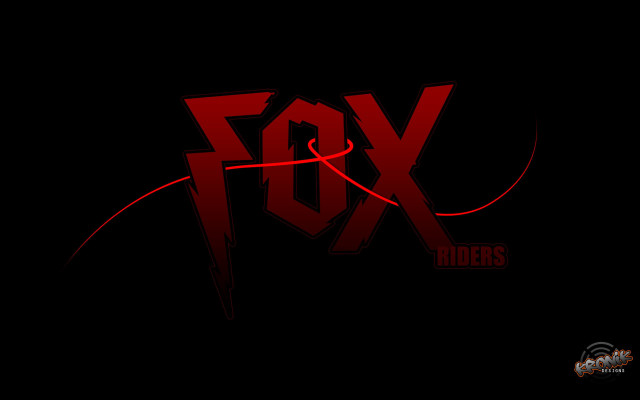 Red fox logo black background free wallpaper for desktop - medium preview image