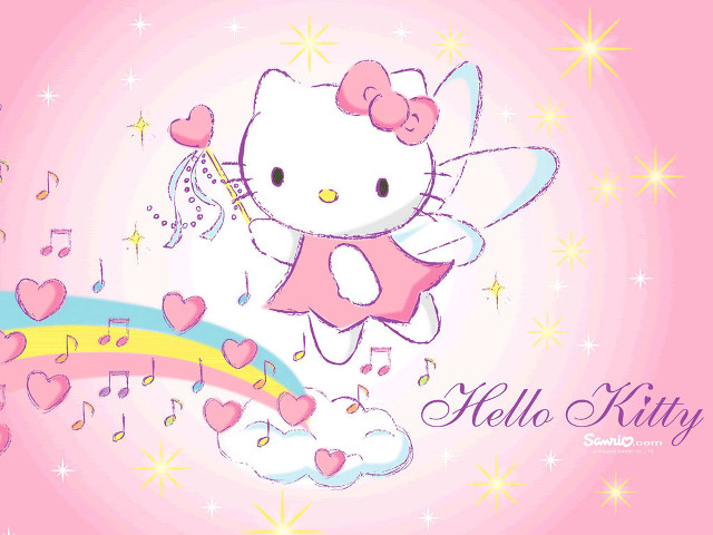 Hello kitty wallpaper hearts rainbow free wallpaper for desktop - medium preview image