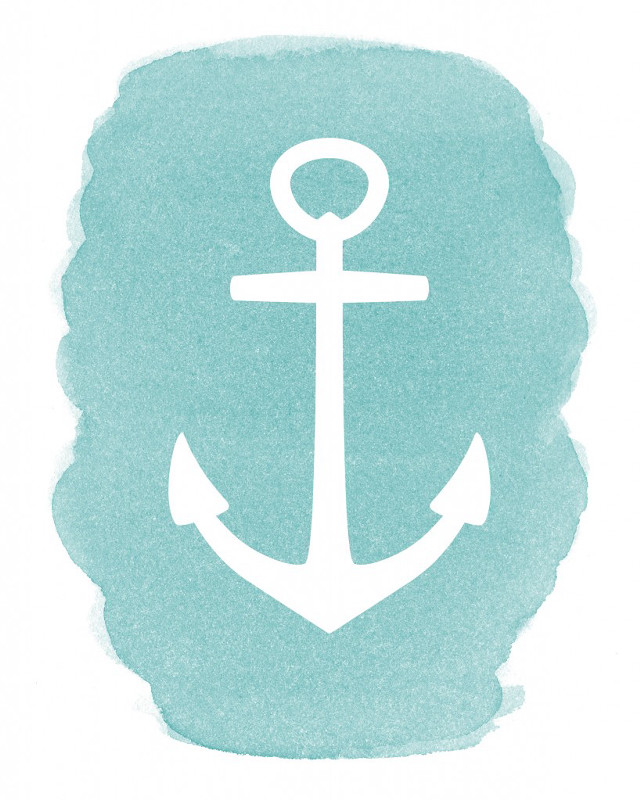 White anchor blue background white free wallpaper for mobile - medium preview image