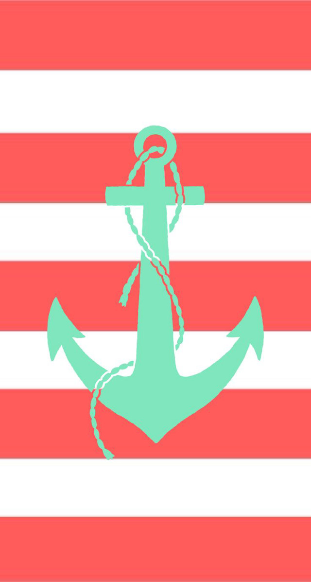 Green anchor red white striped free wallpaper for mobile - medium preview image