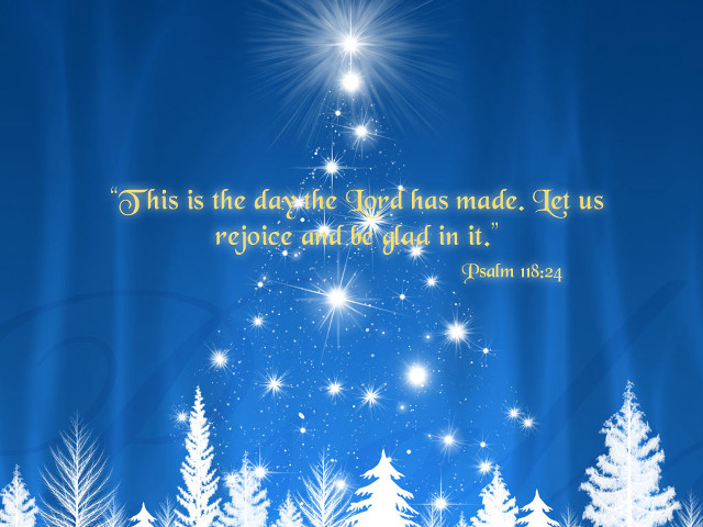 Christmas tree quote blue background free wallpaper for desktop - medium preview image