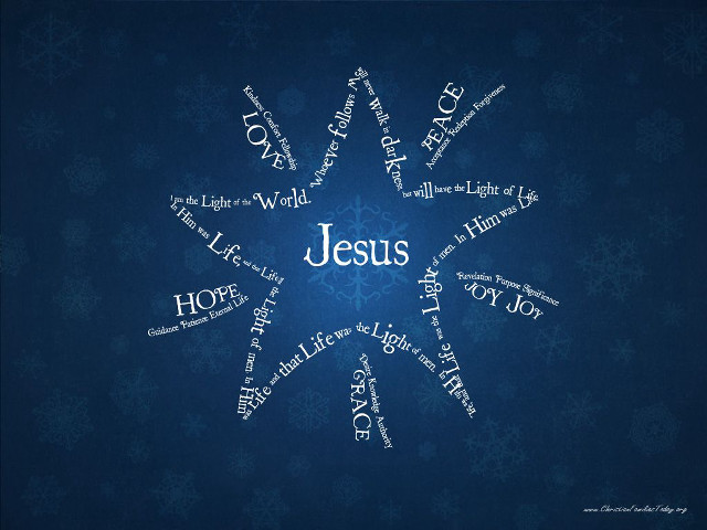 Snowflake jesus blue background snowflakes free wallpaper for desktop - medium preview image