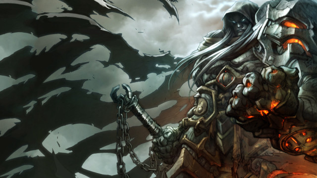 Demonic creature sword demon flames free wallpaper for desktop - medium preview image