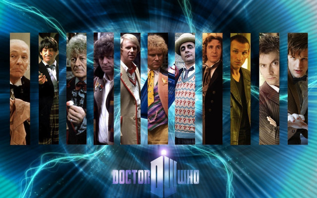 Doctor who character collage group free wallpaper for desktop - medium preview image