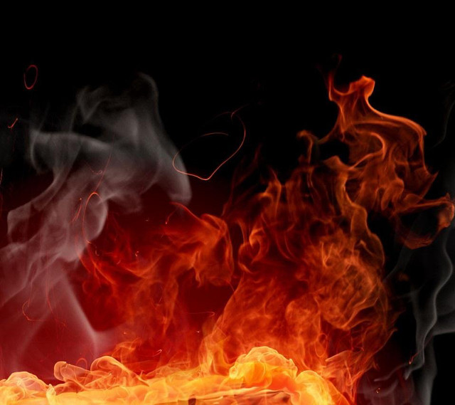 Fire burning black background red free wallpaper for tablet - medium preview image