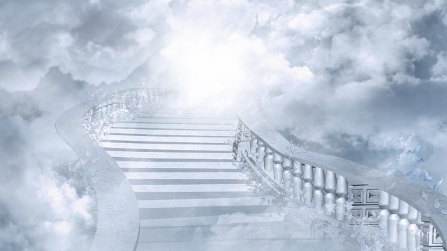 Stairway sky clouds dreamy journey free wallpaper for desktop - medium preview image