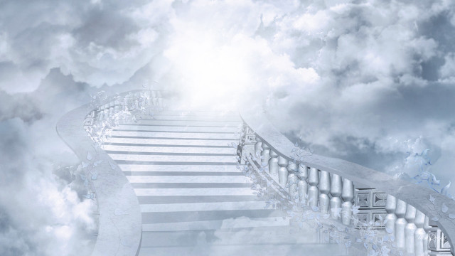 Stairway clouds stars bright light free wallpaper for desktop - medium preview image