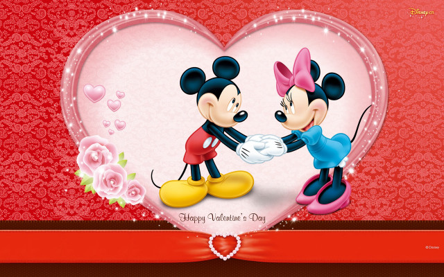 Mickey minnie greeting heart red #2 free wallpaper for desktop - medium preview image