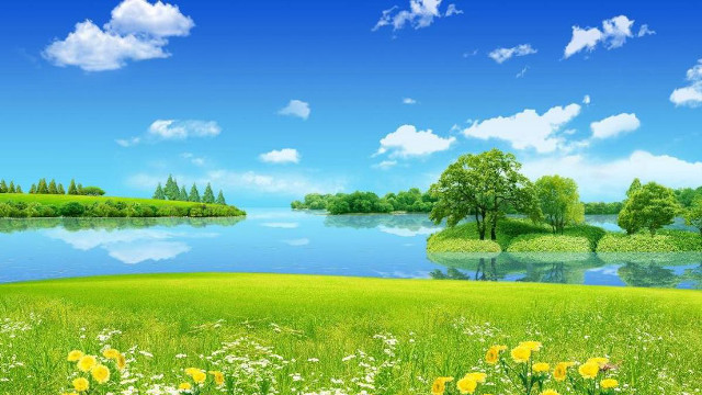 Beautiful green landscape lake trees #4 free wallpaper for desktop - medium preview image