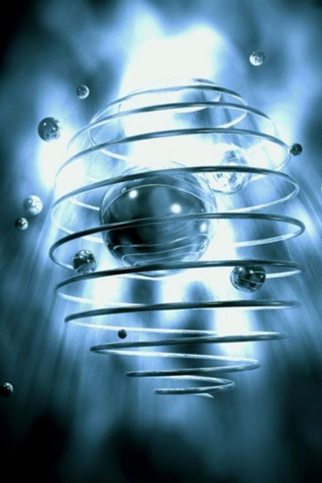 Blue space station objects bubbles free wallpaper for mobile - medium preview image