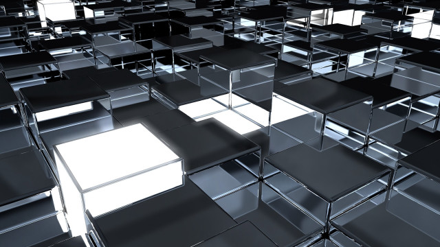 Large group black white cubes free wallpaper for desktop - medium preview image