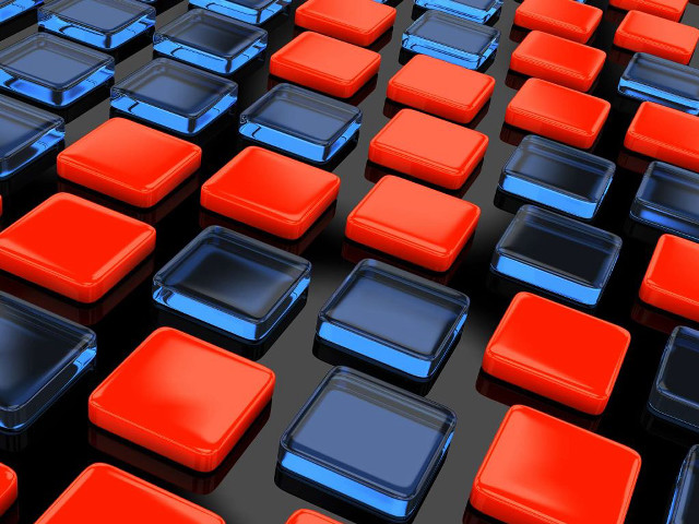 Red blue squares black surface free wallpaper for desktop - medium preview image