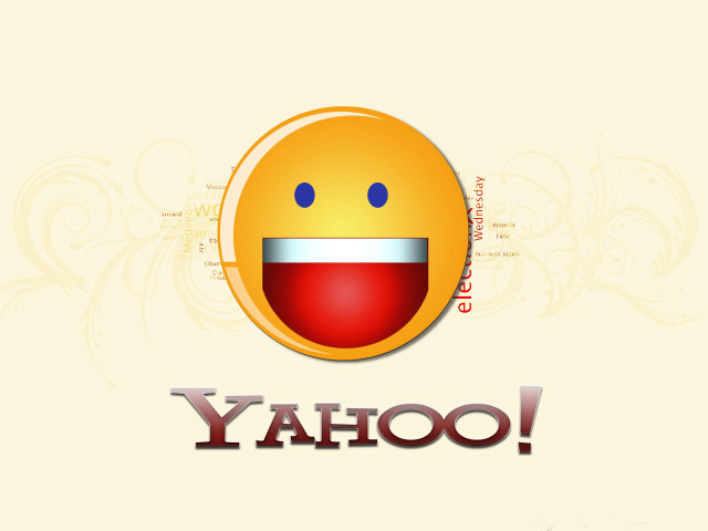 Yellow smiley face yahoo red free wallpaper for desktop - medium preview image