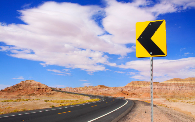 Yellow black sign desert sky free wallpaper for desktop - medium preview image