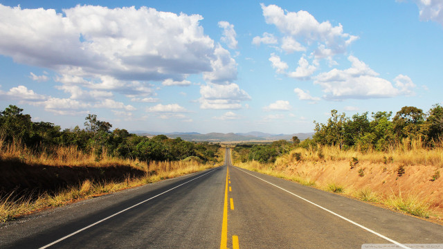 Long road yellow line field #3 free wallpaper for desktop - medium preview image