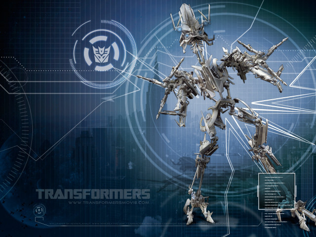 Futuristic robot blue background white free wallpaper for desktop - medium preview image