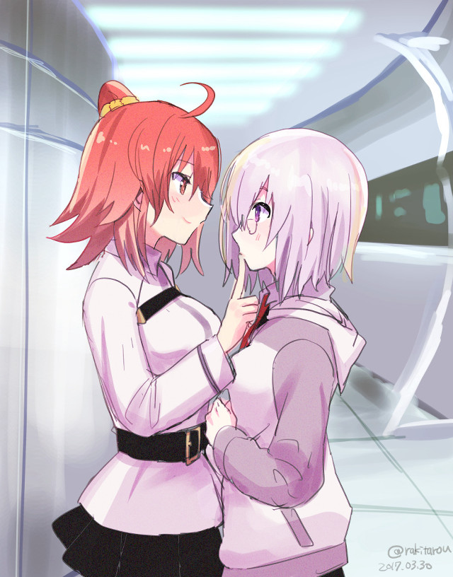 Anime girls mirror room light free wallpaper for mobile - medium preview image