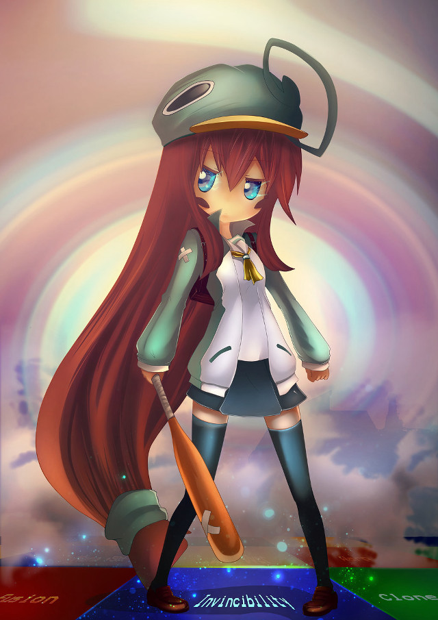 Cartoon girl hat umbrella platform free wallpaper for mobile - medium preview image