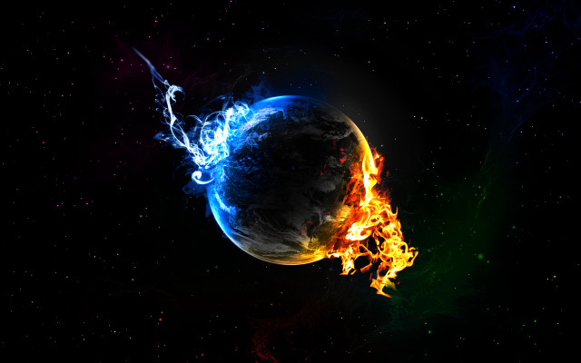 Fireball blue flame dark sky #2 free wallpaper for desktop - medium preview image