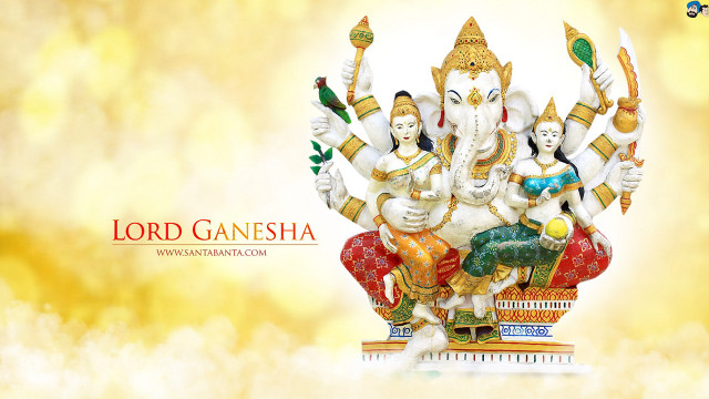 Ganesha statue women bird yellow free wallpaper for desktop - medium preview image