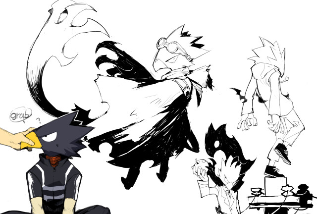 Person bird head arm drawing free wallpaper for desktop - medium preview image