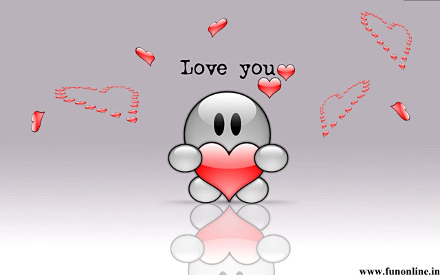 Cartoon heart love message petals free wallpaper for desktop - medium preview image