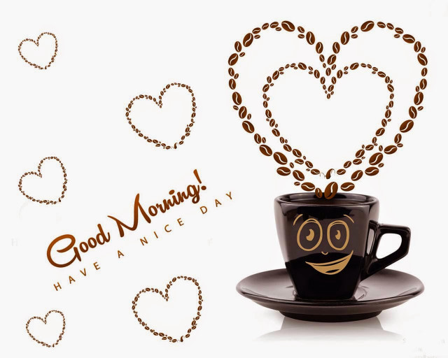 Coffee smiley good morning hearts free wallpaper for desktop - medium preview image